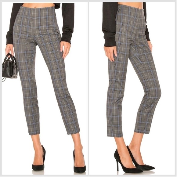 Rag & Bone Simone Slim Ankle Pant in Grey & Blue Plaid Check Sz 4 - Picture 1 of 16